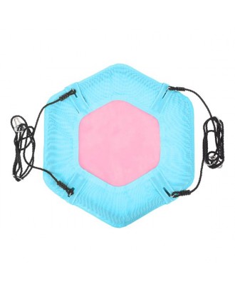 40 Inch Hexagon Swing, Textilene Swing with  2 Carabiners & Adjustable Rope(Pink & Blue)